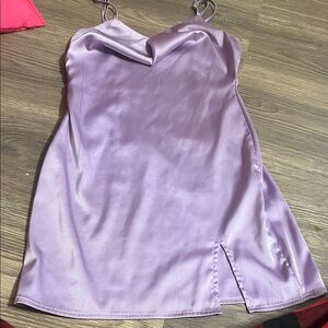 Chic Lavender Satin Dress
